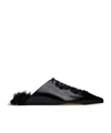 Simone Rocha Pointed-toe Faux-fur Muller Shoes In Black