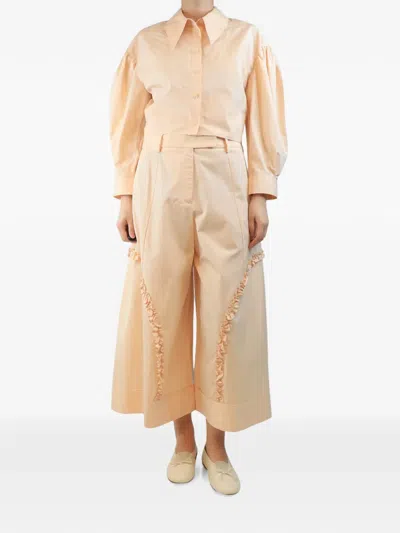 Pre-owned Simone Rocha Pointed-collar Trousers Set In Orange