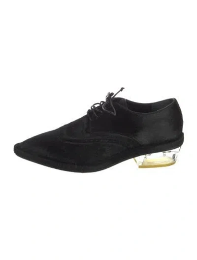 Pre-owned Simone Rocha Ponyhair Oxfords In Black