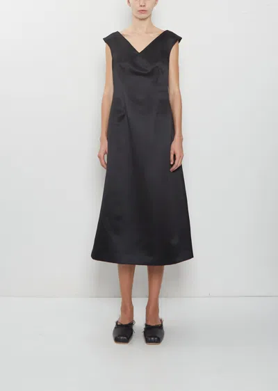 Simone Rocha Portrait Satin Dress In Black