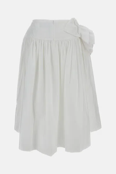 Simone Rocha White Pressed Rosette Basque Cotton Skirt