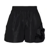 Simone Rocha Pressed Rosette Split-hem Shorts In Multi