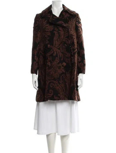 Pre-owned Simone Rocha Printed Coat In Brown