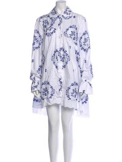 Pre-owned Simone Rocha Printed Knee-length Dress In White