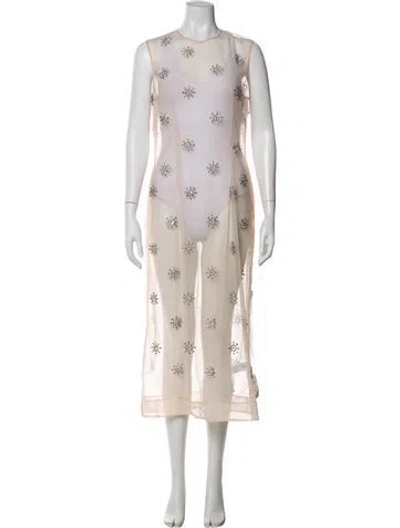 Pre-owned Simone Rocha Printed Long Dress W/ Tags In Neutral