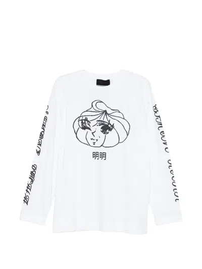 Simone Rocha Printed Long-sleeve T-shirt In White