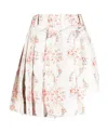 Simone Rocha Floral-print Pleated Asymmetric Taffeta Skort In White
