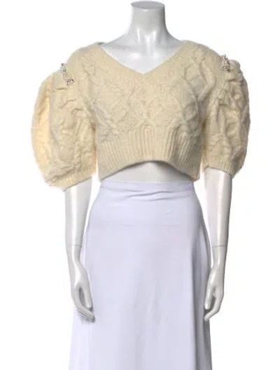 Pre-owned Simone Rocha Printed V-neck Sweater In Neutral