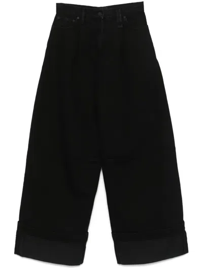Simone Rocha Puddle Jeans In Black/jet