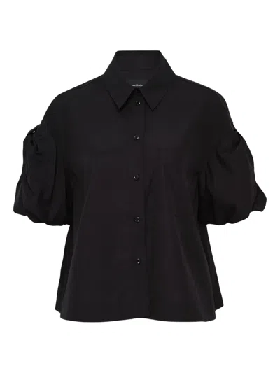 Simone Rocha Puff Bow Sleeve Shirt In Black