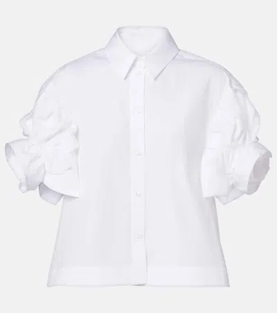 Simone Rocha Puff-sleeve Cotton Shirt In White