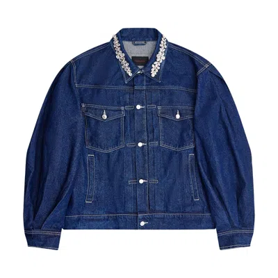Pre-owned Simone Rocha Puff Sleeve Denim Jacket 'blue' | Men's Size S