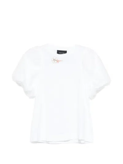 Simone Rocha Puff-sleeve T-shirt In White