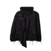 Simone Rocha Puff Sleeve Tech Nylon Jacket With Pressed Rose Black