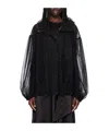 Simone Rocha Puff Sleeve Trapeze Casual Jacket In Black