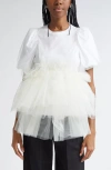 Simone Rocha Puff Sleeve Tutu Top In White
