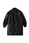Simone Rocha Puff Sleeve Utility Coat With Embroidery In Black