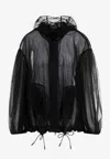 Simone Rocha Balloon Sleeve Hooded Parka In Black
