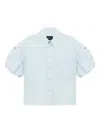 Simone Rocha Puffed-sleeve Pocket Shirt In Blue