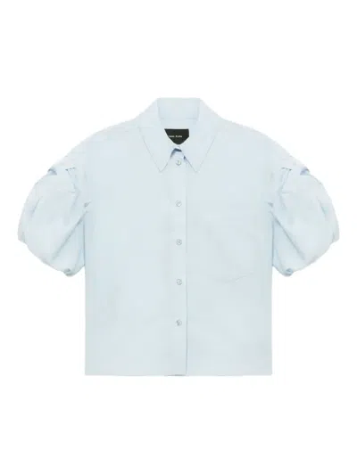 Simone Rocha Puffed-sleeve Pocket Shirt In Blue