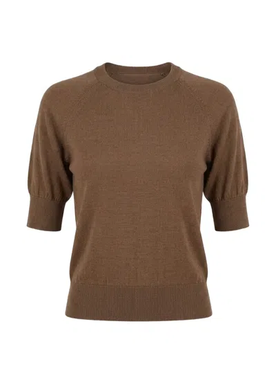 Simone Rocha Puff-sleeve Sweater In Brown