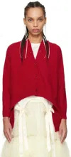 Simone Rocha Red Open Back Cardigan In Red