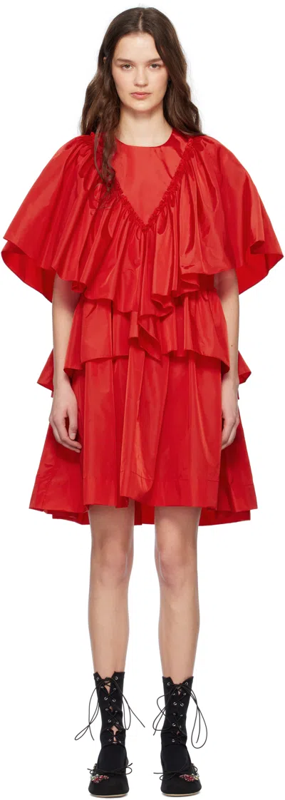 Simone Rocha Red Short Ruffle Minidress