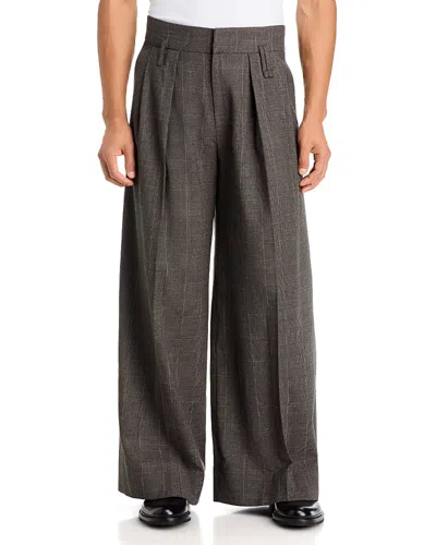 Simone Rocha Relaxed Fit Wide Leg Wool Blend Pants In Gray