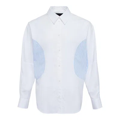Simone Rocha Relaxed Patchwork Egg Shirt In White