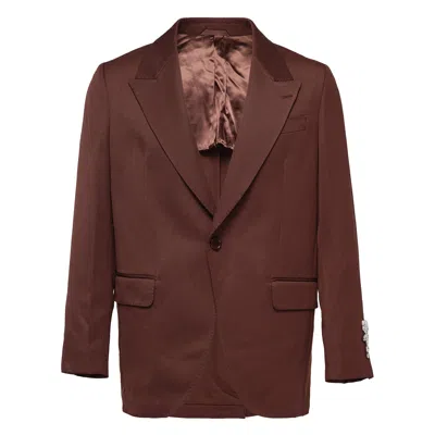 Simone Rocha Relaxed Wide Peak Jacket In Brown