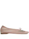Simone Rocha Crystal-embellished Mesh Ballet Flats In Neutrals