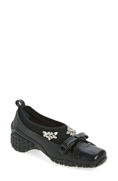Simone Rocha Rhinestone Bow Ballet Sneaker In Black