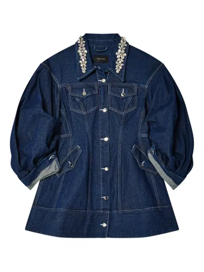Simone Rocha Rhinestone-collar Denim Jacket