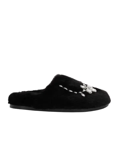 Simone Rocha Rhinestone-embellished Slippers In Black