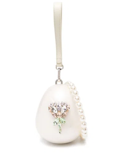 Simone Rocha Rhinestone Rose Mini Handbag In Neutrals