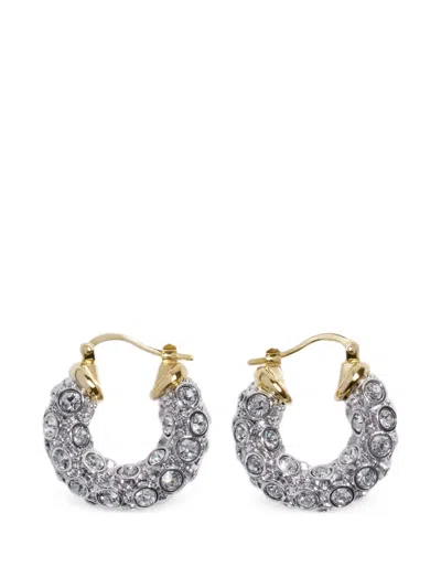 Simone Rocha Rhinestone-embellished Hoop Earrings In Silver