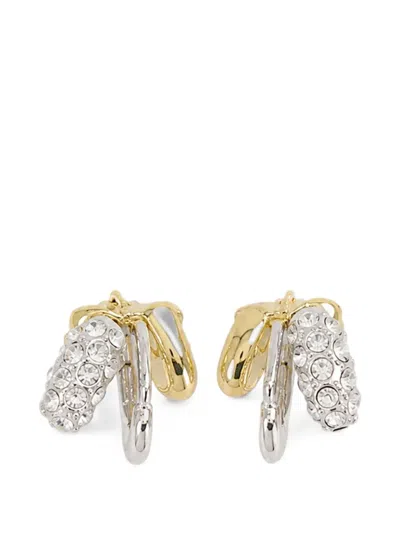 Simone Rocha Rhinestone-embellished Stacked Earrings In White