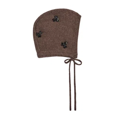 Simone Rocha Ribbed Knit Hat In Pink