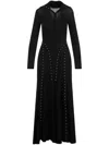 Simone Rocha Eyelets Long-sleeved Maxi Dress In Black