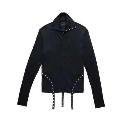 Pre-owned Simone Rocha Ribbed Multi Snap Top 'black' | Men's Size L
