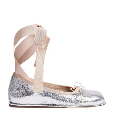 Simone Rocha Ribbon Bow Ballet Shoes In Nude