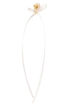 Simone Rocha Ribbon Bow Drop Earrings In White
