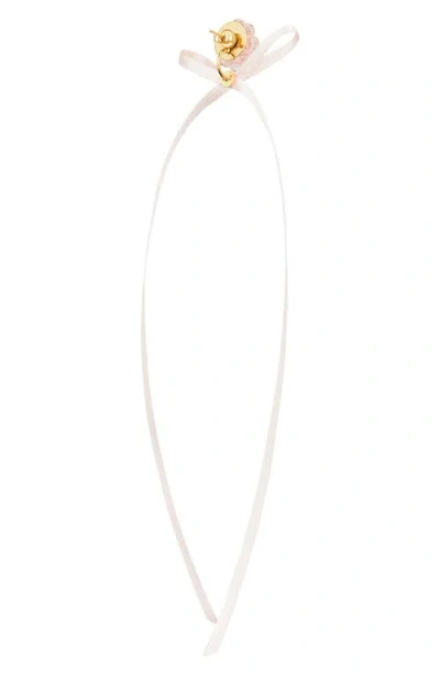 Simone Rocha Ribbon Bow Drop Earrings In White