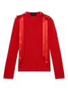 Simone Rocha Ribbon-bow Long-sleeve T-shirt In Red