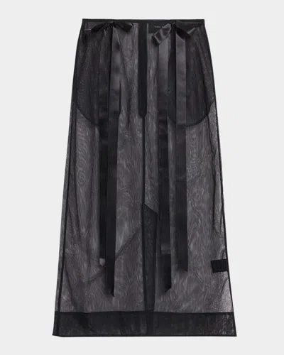 SIMONE ROCHA RIBBON BOW SHEER PENCIL SKIRT