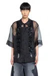 Simone Rocha Ribbon Daisy Chain Boxy Shirt In Black