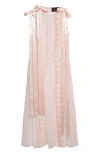 Simone Rocha Ribbon Daisy Chain Multi Slit Midi Dress In Pink