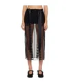 Simone Rocha Ribbon Daisy Chain Multi-slit Midi Skirt In Black