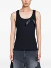 Simone Rocha Ribbon Daisy Vest In Black