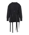 Simone Rocha Womens Charcoal Sculpted Ribbon Stretch-wool Blend Cardigan Xs In Black